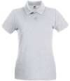 SS89 630300 Fruit of the Loom Lady-Fit Premium Cotton Piqué Polo Shirt Heather Grey colour image